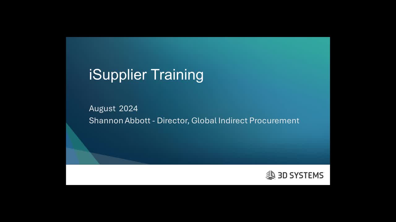 iSupplier Training Video



