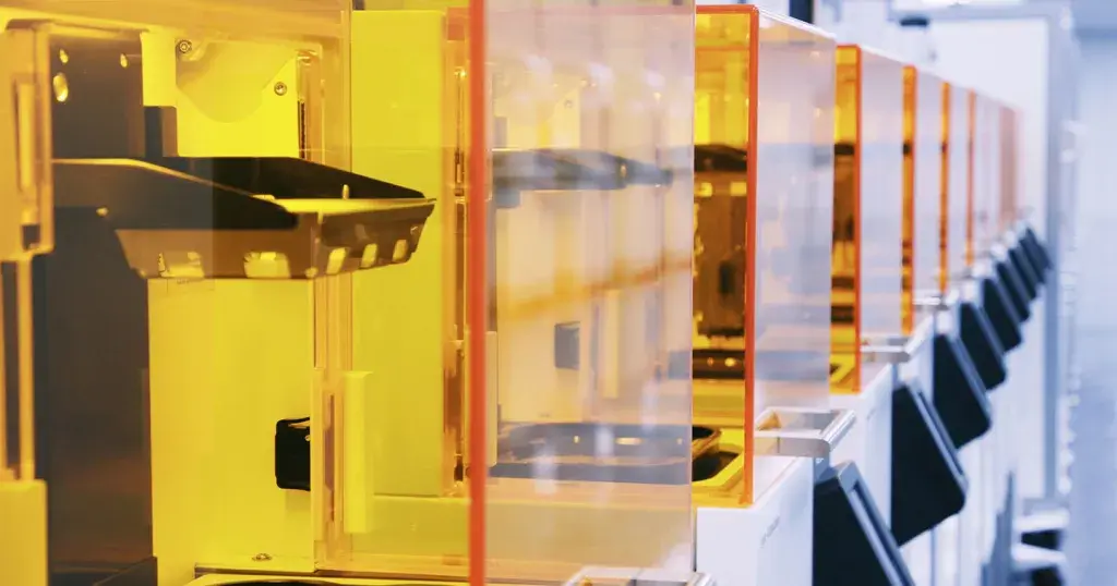 a row of Figure 4 3D printers