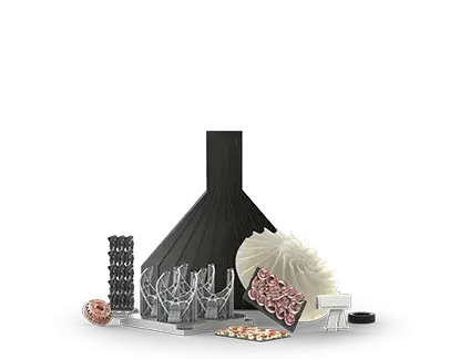 A group of 3D printed materials